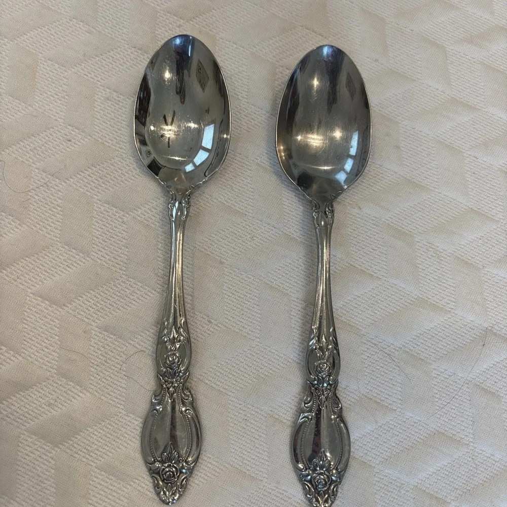 Oneida FREDERICK II 8.5 Serving Spoons (3) Stainless Heirloom Glossy Silverware